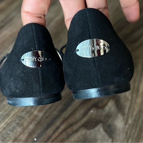 Jimmy Choo Women's Globe Glitter & Leather d'Orsay Flats - Picture 7 of 16